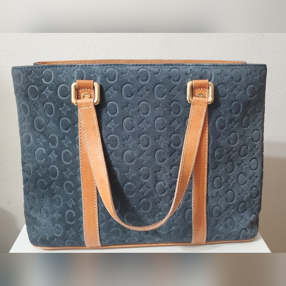 Celine Macadam suede mini tote